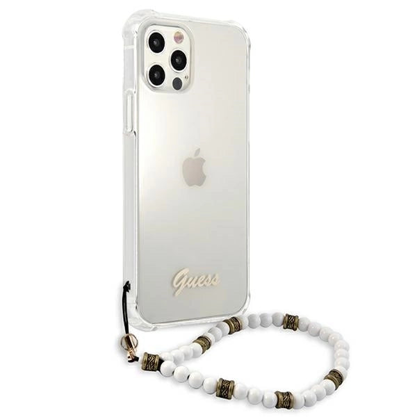 Guess GUHCP12MKPSWH iPhone 12/12 Pro 6.1" Transparent Hardcase White Pearl_3