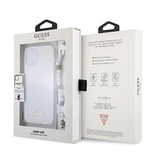 Guess GUHCP12MKPSWH iPhone 12/12 Pro 6.1" Transparent Hardcase White Pearl_7