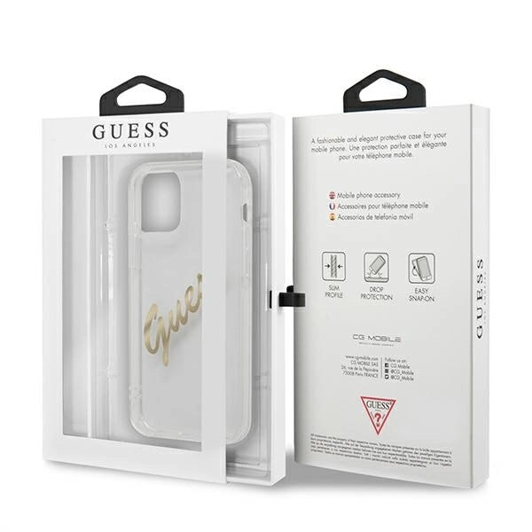 Guess GUHCP12MKTRSVGO iPhone 12/12 Pro 6.1" Transparent hardcase Vintage Script Gold_7