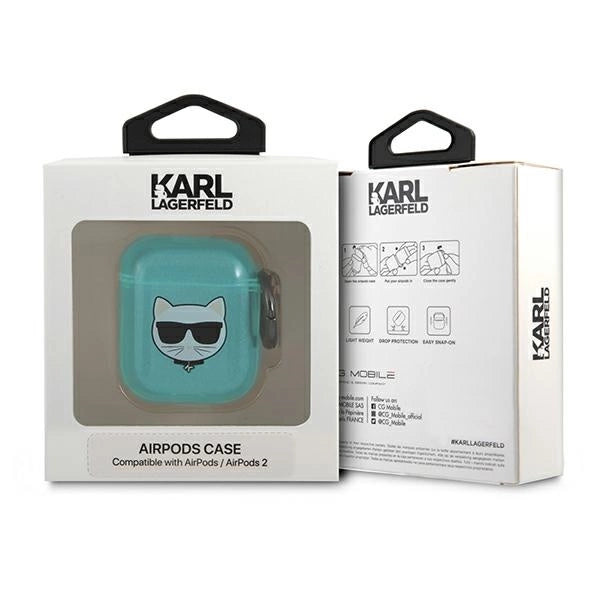 Karl Lagerfeld Choupette Case for AirPods 1/2 - Blue_2