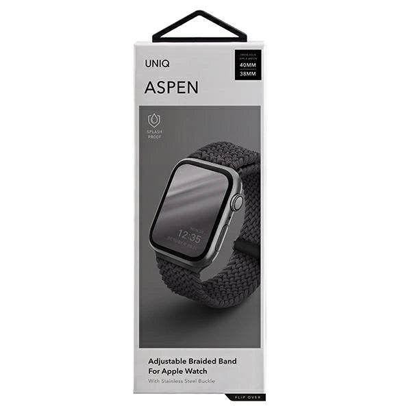 Uniq Aspen Braided Strap for Apple Watch 1/2/3/4/5/6/7/8/SE/SE2 40/38/41mm - Gray_10