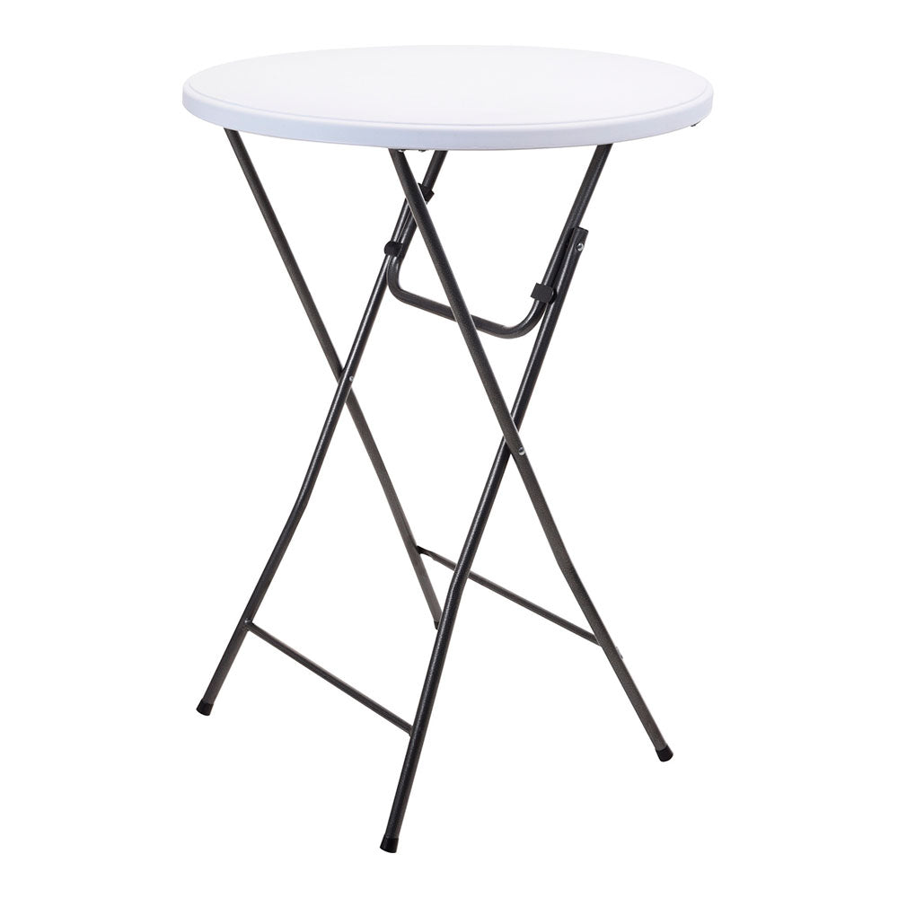 Mesa de jardim redonda. polietileno dobrável. cor: branco ø80x110cm progarden_0