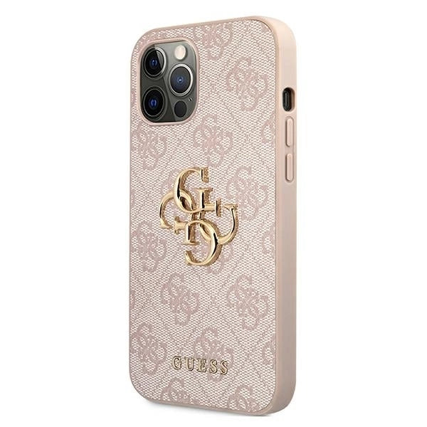 Guess GUHCP12M4GMGPI iPhone 12/12 Pro 6,1" różowy/pink hardcase 4G Big Metal Logo_1