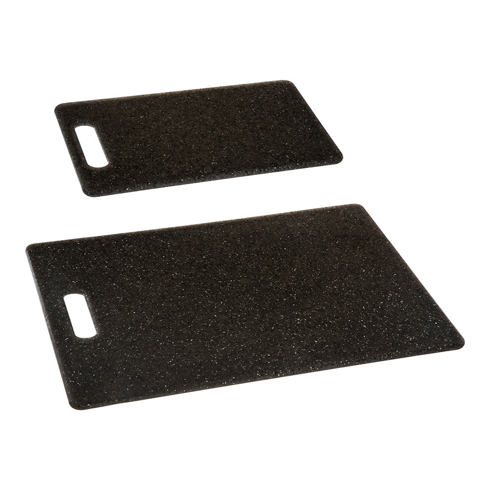 Kit com 2 tabuas de cozinha em polipropileno cor preto 25x15x0,8cm y 36,4x27,5x0,8cm_0