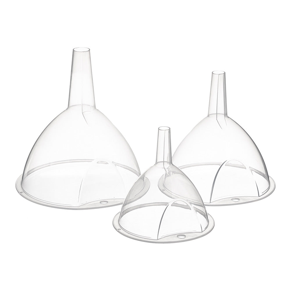 Kit 3 funis de plástico transparente_0