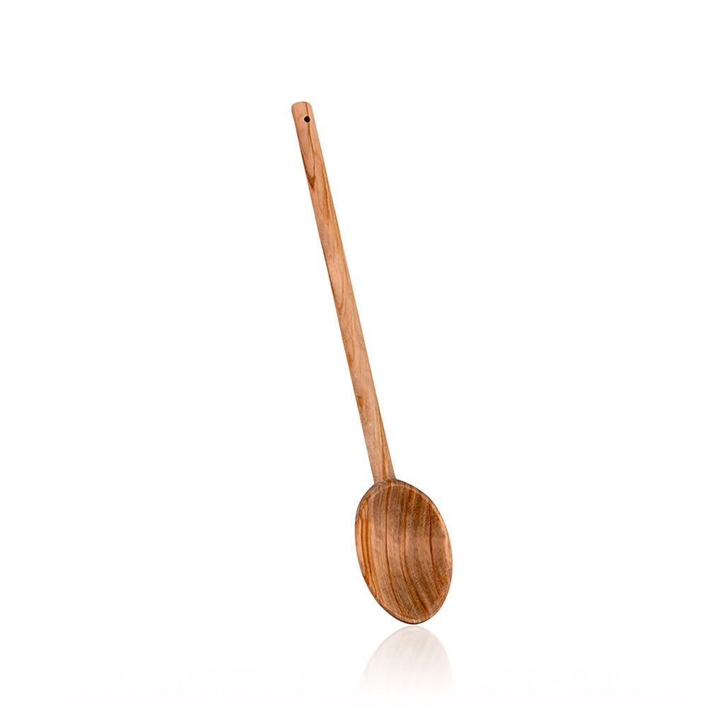 Colher de madeira de oliveira oval. comprimento: 30cm. metaltex_0