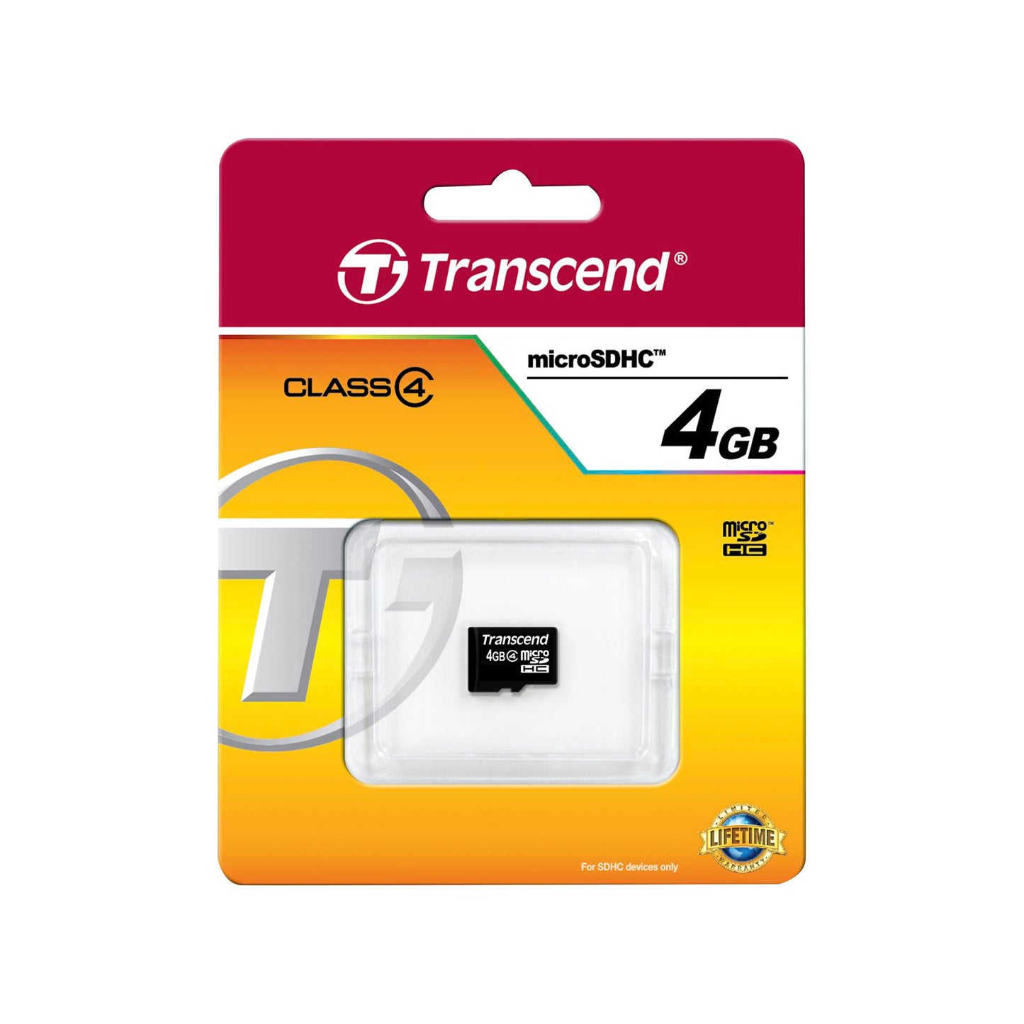 Cartão de Memória Transcend 4GB Micro SDHC Class 4 + Adaptador