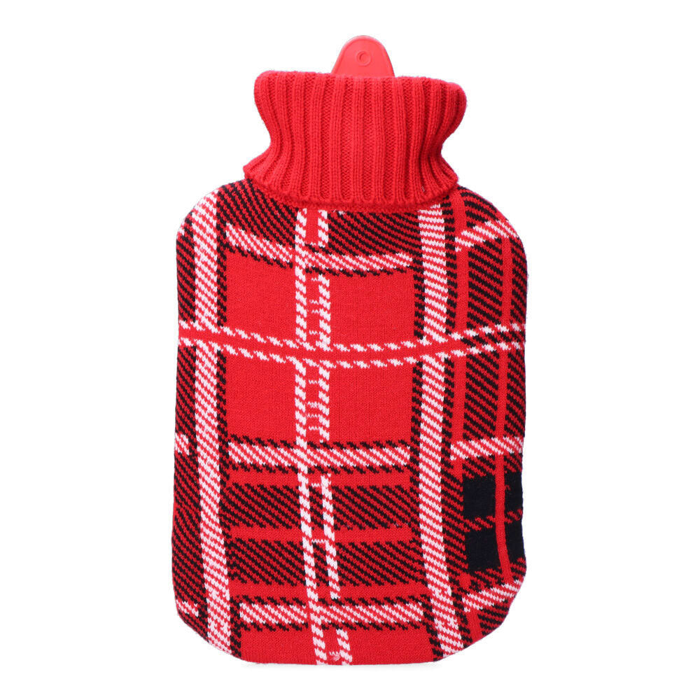 Botija de água quente. modelo clássico escocês vermelho 2 l_0