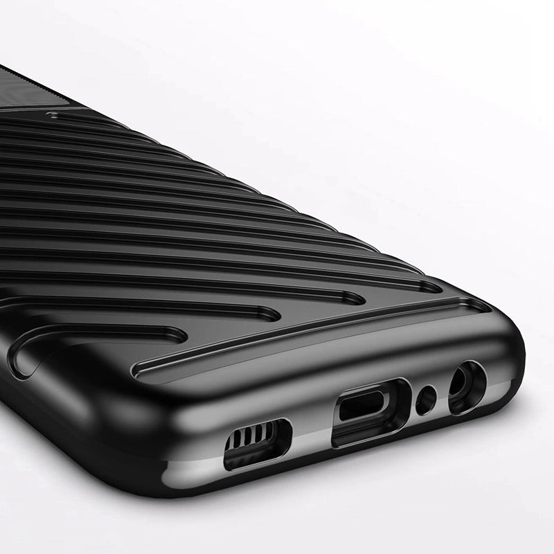 Thunder Case Flexible Tough Rugged Cover TPU Case for Samsung Galaxy A03s black_2
