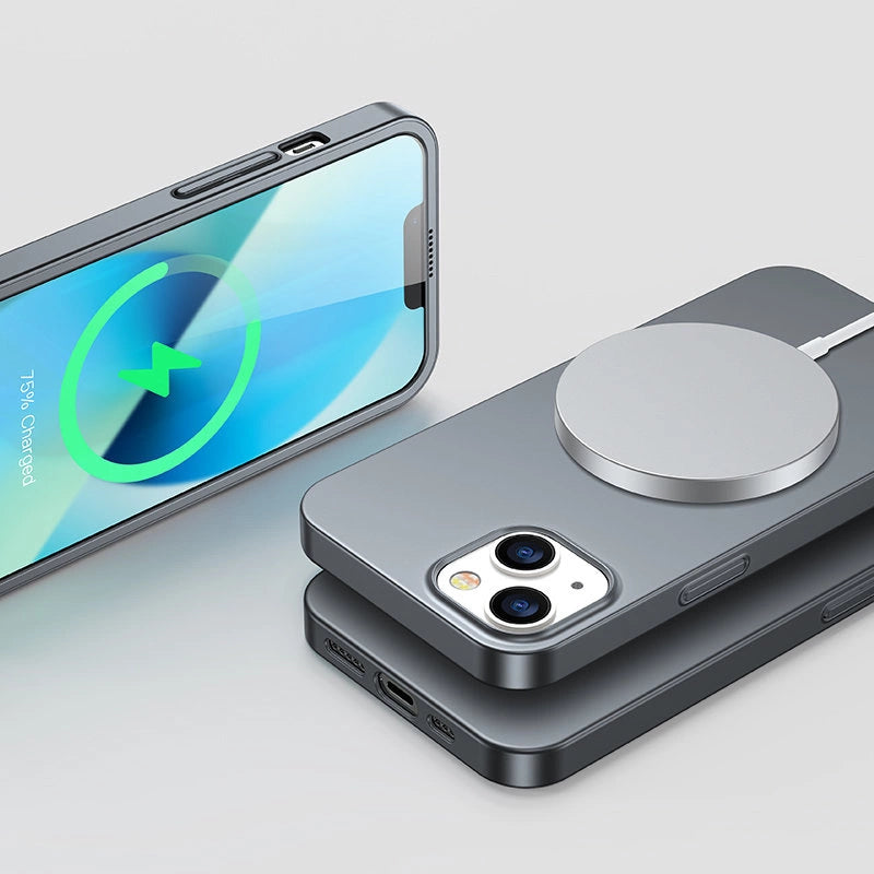 Joyroom 360 Full Case front and back cover for iPhone 13 + tempered glass screen protector grey (JR-BP927 tranish)_6