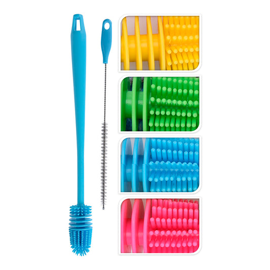 Conjunto de 2 escovinhas limpa garrafas cores variadas cores / modelos diversos_0