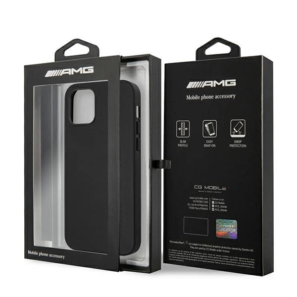 AMG AMHCP12LDOLBK iPhone 12 Pro Max 6,7" czarny/black hardcase Leather Hot Stamped_7