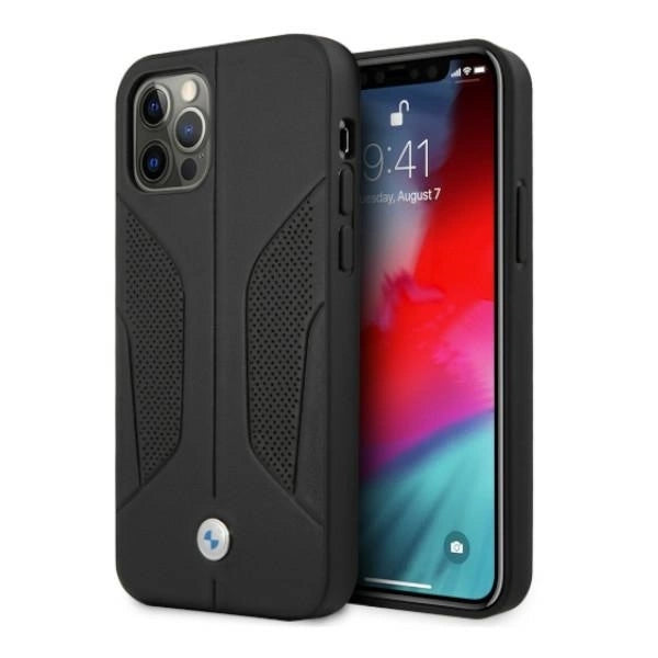 Etui BMW BMHCP12LRSCSK iPhone 12 Pro Max 6,7" czarny/black hardcase Leather Perforate Sides_0