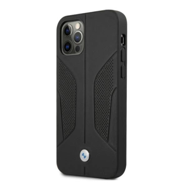 Etui BMW BMHCP12LRSCSK iPhone 12 Pro Max 6,7" czarny/black hardcase Leather Perforate Sides_1