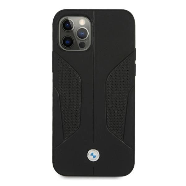 Etui BMW BMHCP12LRSCSK iPhone 12 Pro Max 6,7" czarny/black hardcase Leather Perforate Sides_2