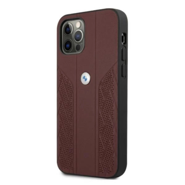 Etui BMW BMHCP12LRSPPR iPhone 12 Pro Max 6,7" czerwony/red hardcase Leather Curve Perforate_1