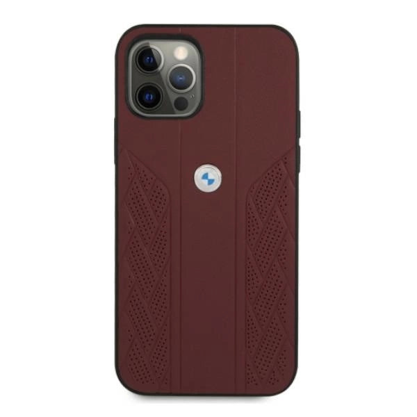 Etui BMW BMHCP12LRSPPR iPhone 12 Pro Max 6,7" czerwony/red hardcase Leather Curve Perforate_2