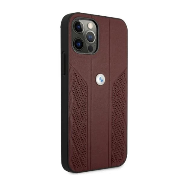 Etui BMW BMHCP12LRSPPR iPhone 12 Pro Max 6,7" czerwony/red hardcase Leather Curve Perforate_3
