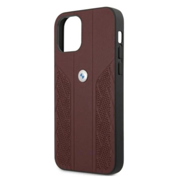 Etui BMW BMHCP12LRSPPR iPhone 12 Pro Max 6,7" czerwony/red hardcase Leather Curve Perforate_5
