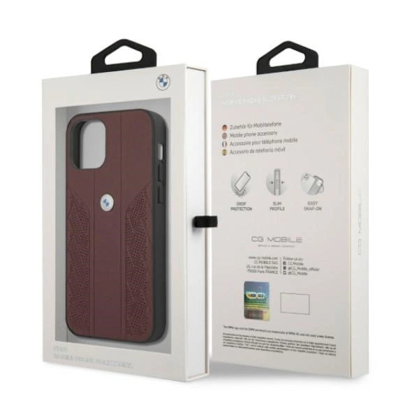 Etui BMW BMHCP12LRSPPR iPhone 12 Pro Max 6,7" czerwony/red hardcase Leather Curve Perforate_7