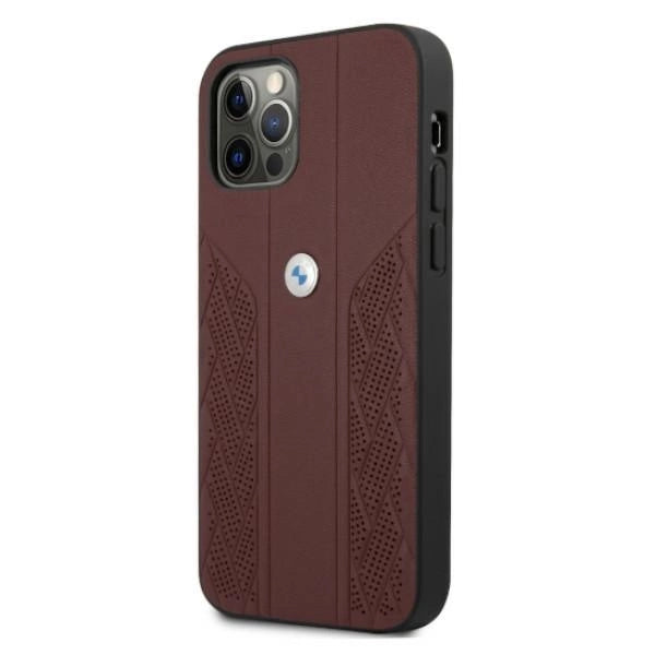 Etui BMW BMHCP12MRSPPR iPhone 12/12 Pro 6,1" czerwony/red hardcase Leather Curve Perforate_1