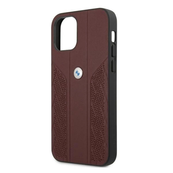 Etui BMW BMHCP12MRSPPR iPhone 12/12 Pro 6,1" czerwony/red hardcase Leather Curve Perforate_5