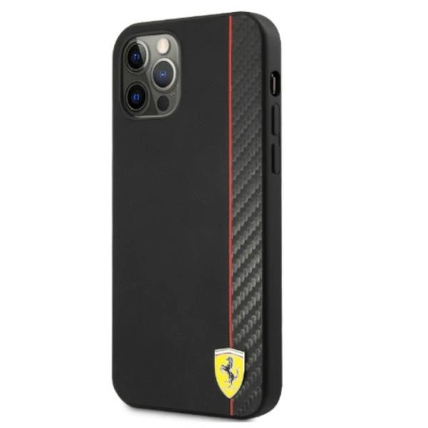 Ferrari FESAXHCP12LBK iPhone 12 Pro Max 6.7" black/black hardcase On Track Carbon Stripe_1