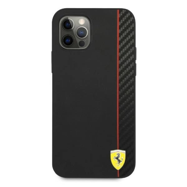 Ferrari FESAXHCP12LBK iPhone 12 Pro Max 6.7" black/black hardcase On Track Carbon Stripe_2