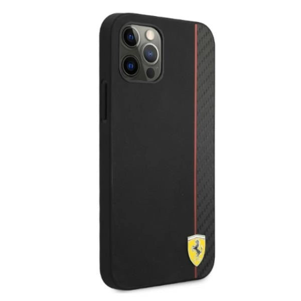 Ferrari FESAXHCP12LBK iPhone 12 Pro Max 6.7" black/black hardcase On Track Carbon Stripe_3