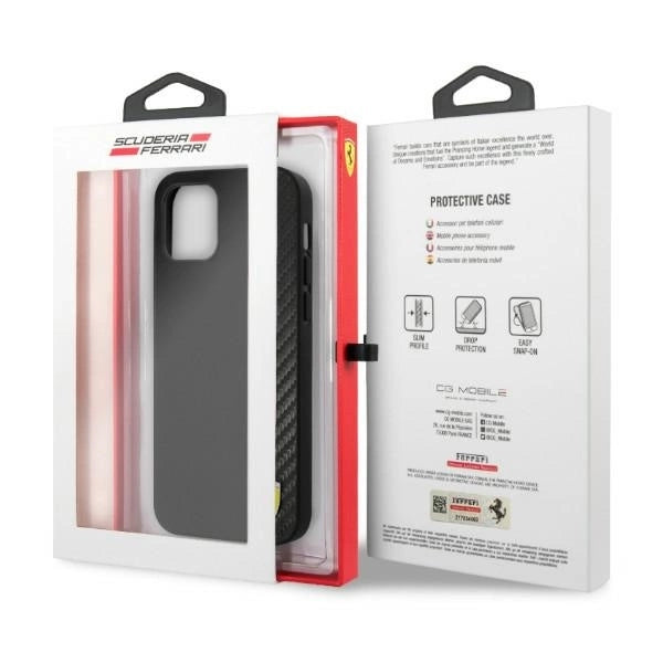 Ferrari FESAXHCP12LBK iPhone 12 Pro Max 6.7" black/black hardcase On Track Carbon Stripe_7