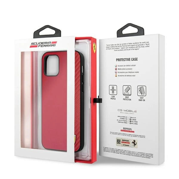 Ferrari FESAXHCP12LRE iPhone 12 Pro Max 6.7" red/red hardcase On Track Carbon Stripe_7