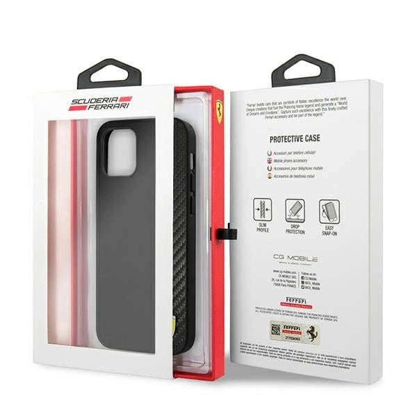 Ferrari FESAXHCP12SBK iPhone 12 mini 5.4" black/black hardcase On Track Carbon Stripe_7