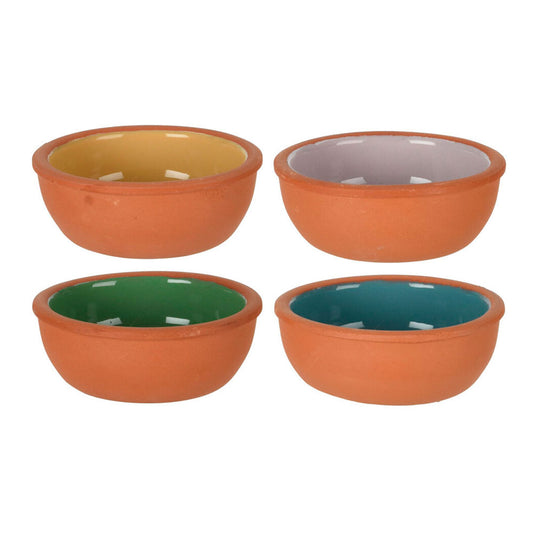 Set 4 bacias para aperitivos de barro cor terracota 150ml ø10,4x4,2cm_0