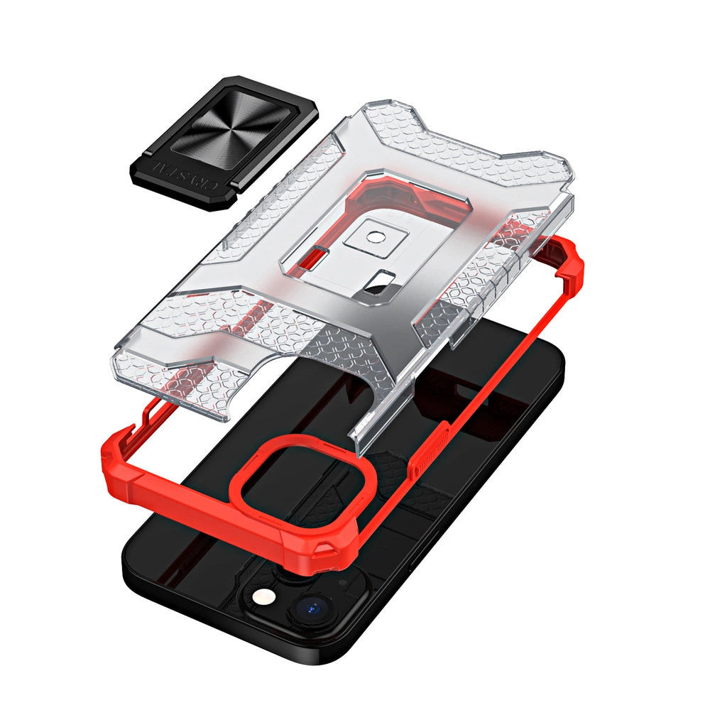 Crystal Ring Case Kickstand Tough Rugged Cover for iPhone 12 mini red_5