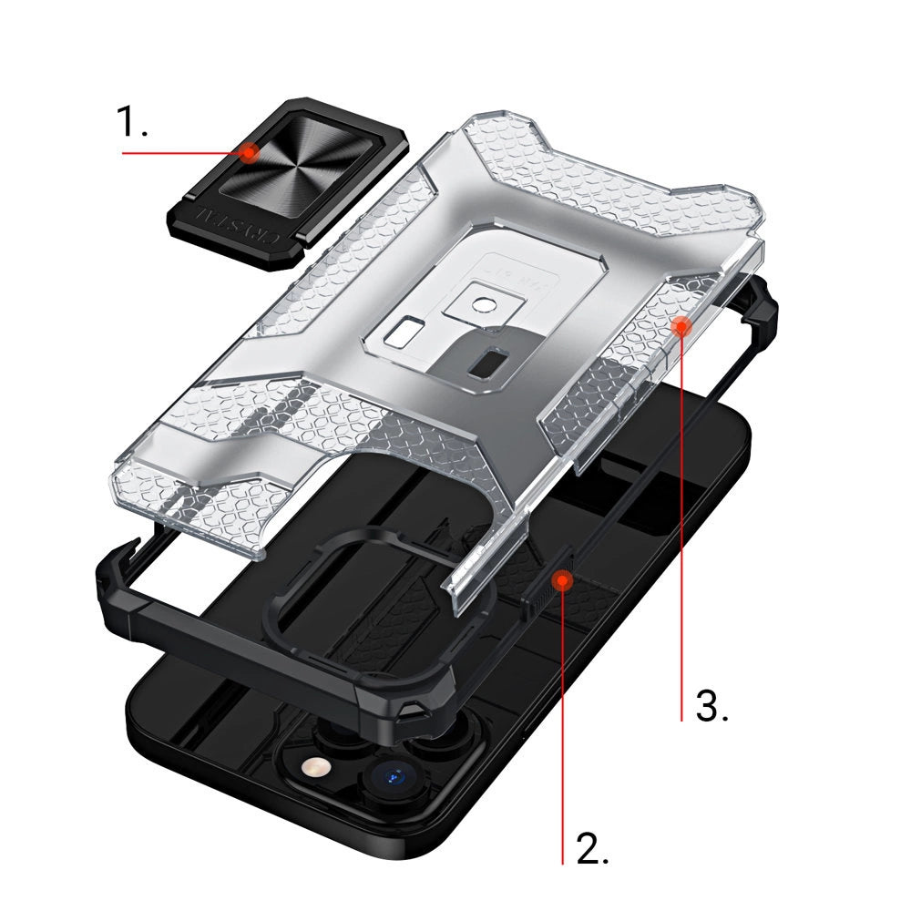 Crystal Ring Case Kickstand Tough Rugged Cover for iPhone 12 Pro Max black_5