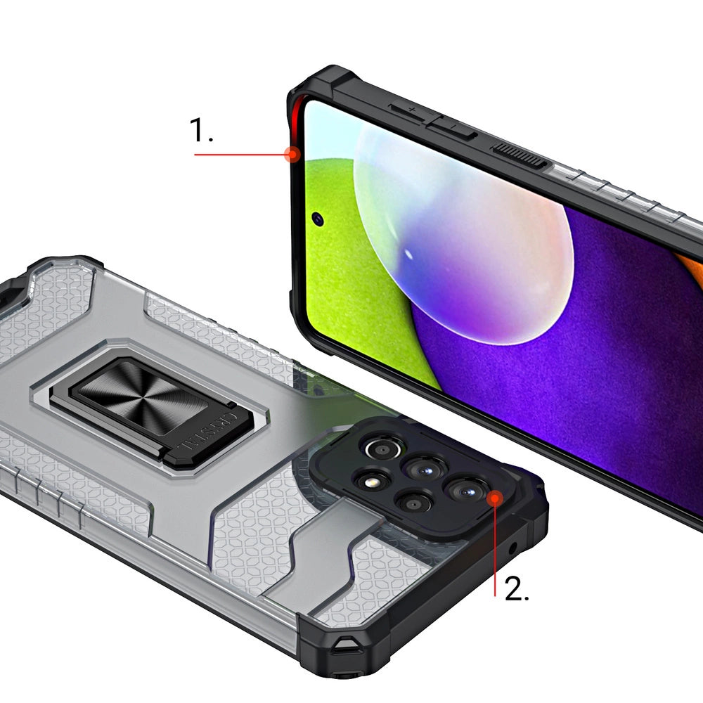 Crystal Ring Case Kickstand Tough Rugged Cover for Samsung Galaxy A72 4G green_6