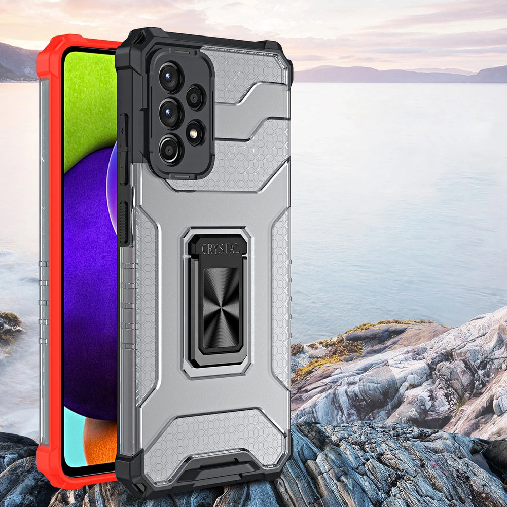 Crystal Ring Case Kickstand Tough Rugged Cover for Samsung Galaxy A72 4G green_1