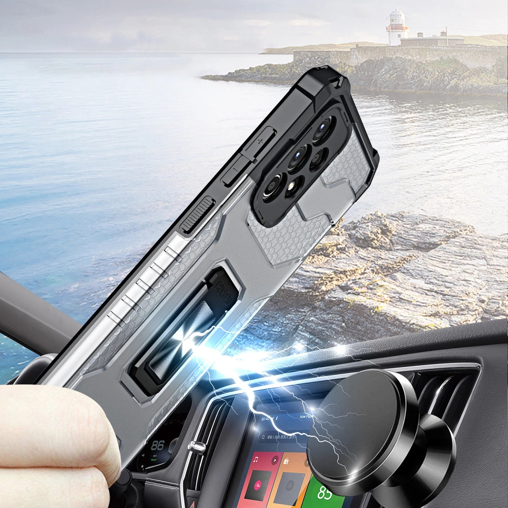 Crystal Ring Case Kickstand Tough Rugged Cover for Samsung Galaxy A72 4G green_3
