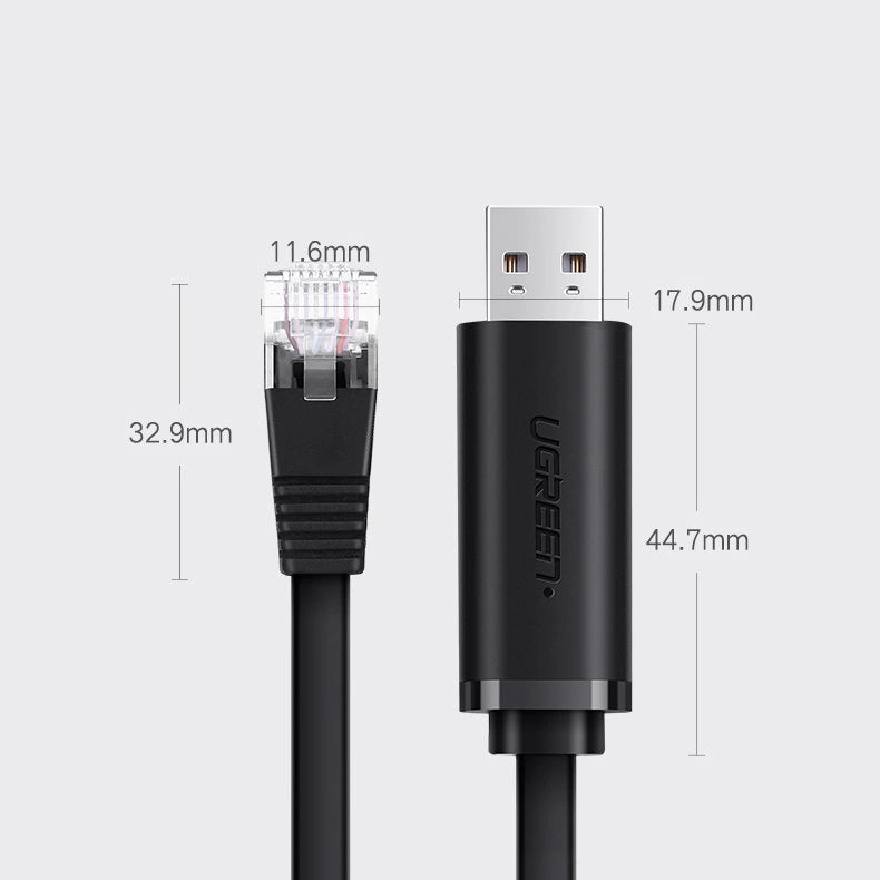 Ugreen console cable USB - Ethernet RJ45 1.5m black (CM204)_9