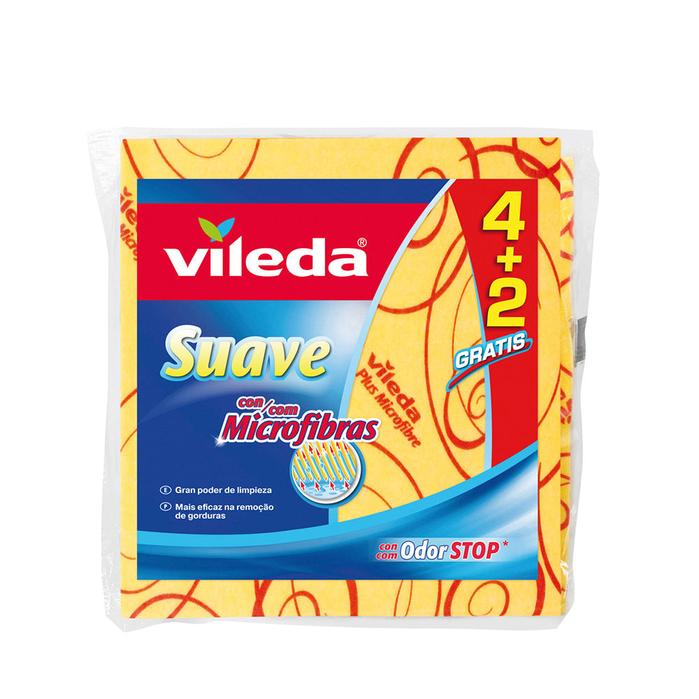 Pano amarelo suave 4+2 30% microfibra 142010 vileda_0