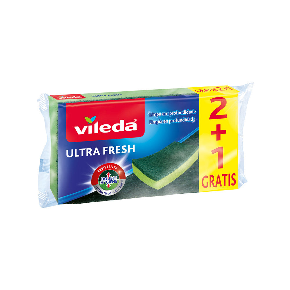 Esfregão ultra fresh com esponja 2+1 anti-bactérias 164001 vileda_0