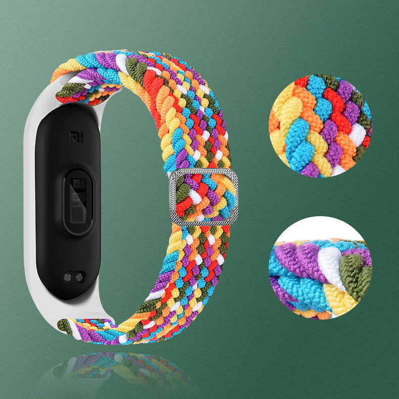 Strap Fabric replacement band strap for Xiaomi Mi Band 6 / 5 / 4 / 3 braided cloth bracelet blue_3