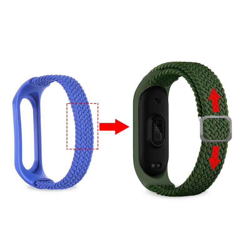 Strap Fabric replacement band strap for Xiaomi Mi Band 6 / 5 / 4 / 3 braided cloth bracelet blue_4