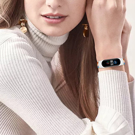 Strap Fabric replacement band strap for Xiaomi Mi Band 6 / 5 / 4 / 3 braided cloth bracelet blue_5