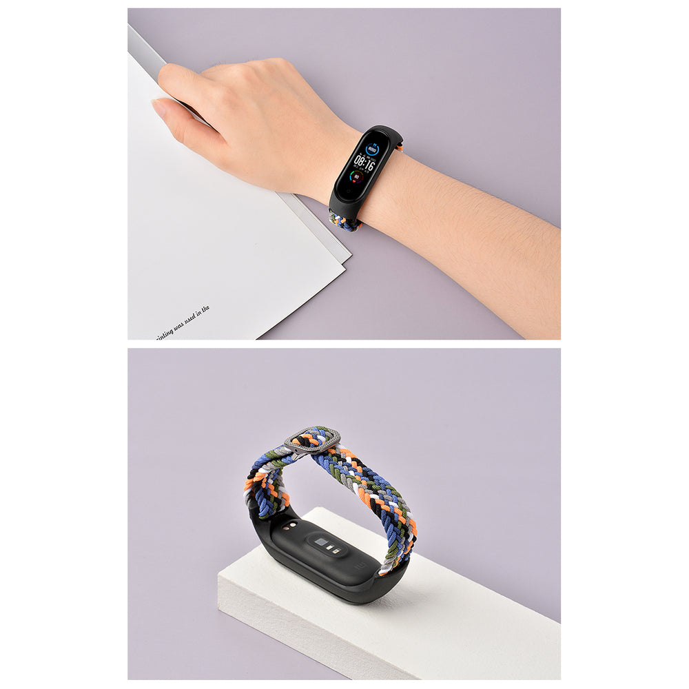Strap Fabric replacement band strap for Xiaomi Mi Band 6 / 5 / 4 / 3 braided cloth bracelet blue_7