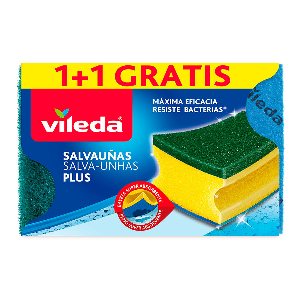 Esfregão salva unhas plus anti bacterias 1+1 162590 vileda_0