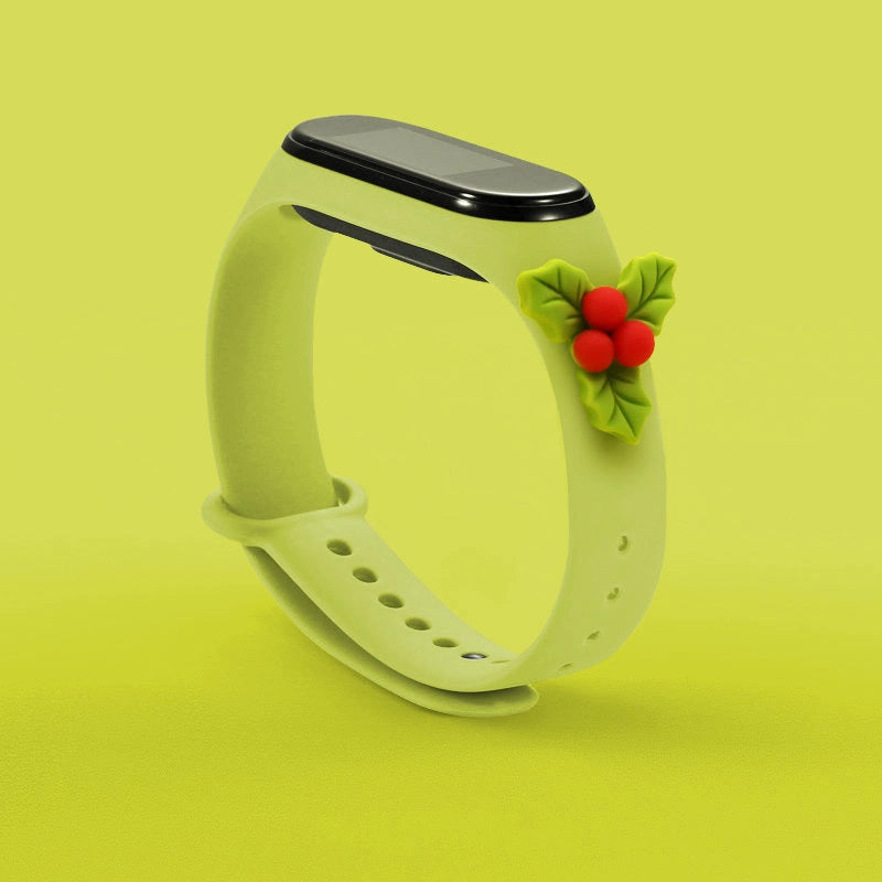 Strap Xmas Wristband for Xiaomi Mi Band 4 / Mi Band 3 Christmas Silicone Strap Bracelet Green (Mistletoe)_1