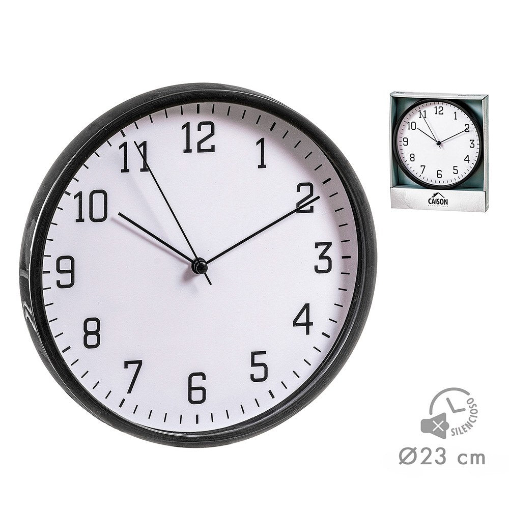 Relógio de parede branco/preto ø21,5 cm_0