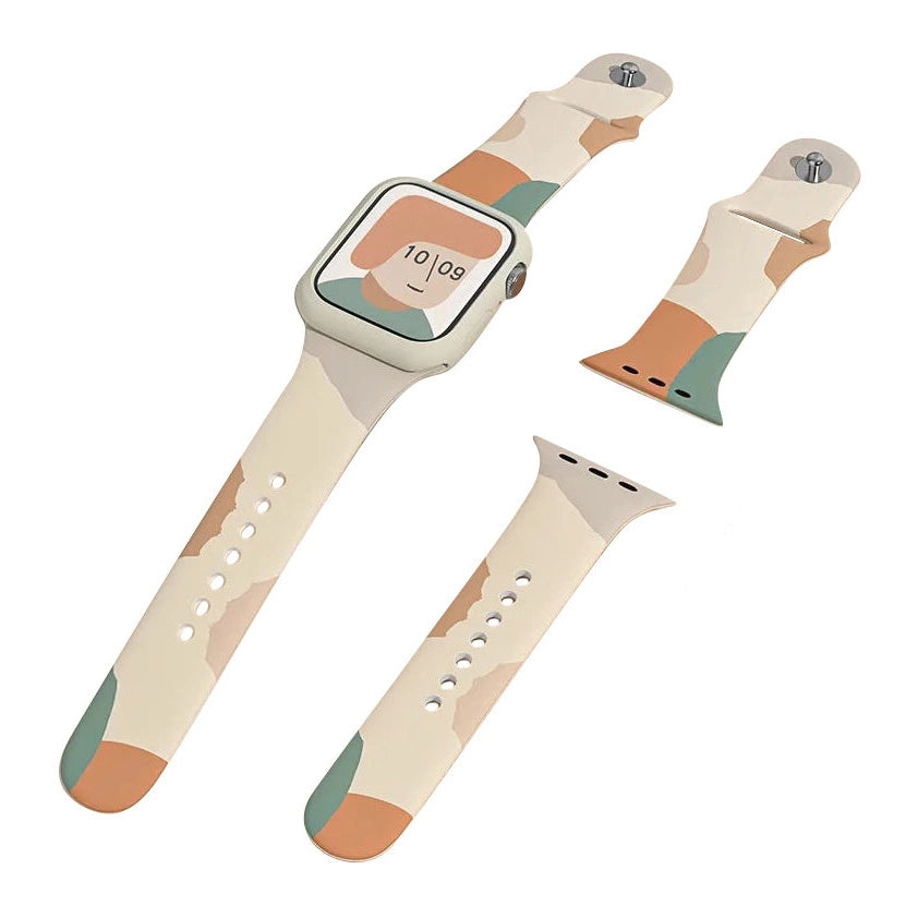 Strap Moro Band for Apple Watch Ultra / 9 / 8 / 7 / 6 / SE / 5 / 4 / 3 / 2 (49mm / 45mm / 44mm / 42mm) Silicone Strap Watch Bracelet Pattern 5_1