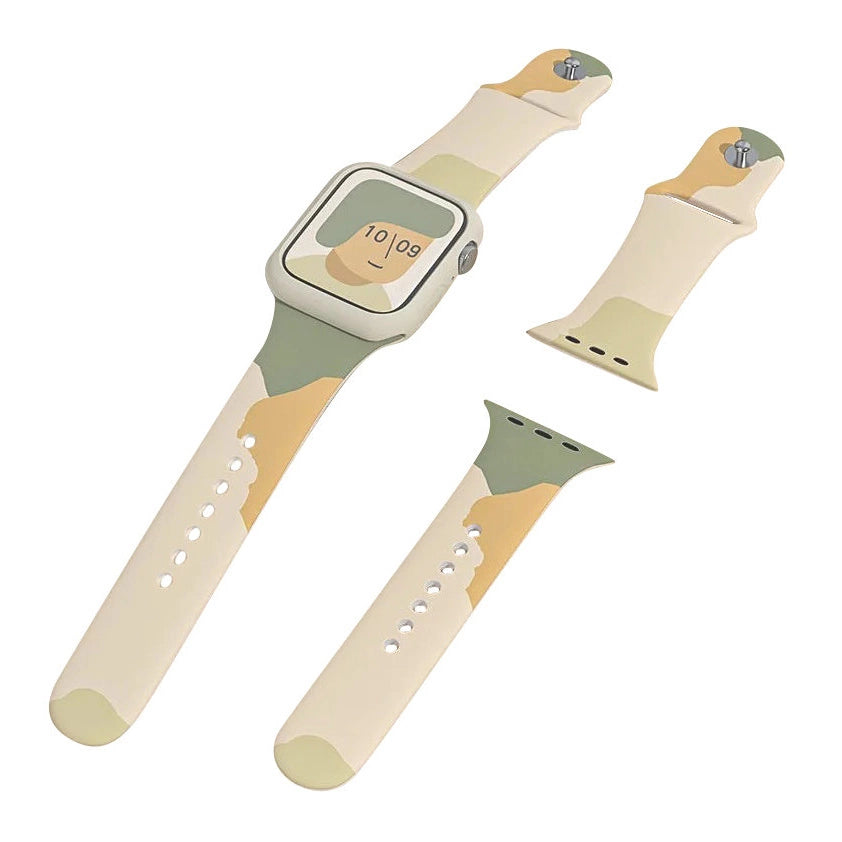 Strap Moro Band for Apple Watch Ultra / 9 / 8 / 7 / 6 / SE / 5 / 4 / 3 / 2 (49mm / 45mm / 44mm / 42mm) Silicone Strap Watch Bracelet Pattern 6_1